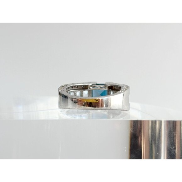 London Blue Topaz Princess Cut 925 Sterling Silver Vintage Ring - sz 7 - Picture 5 of 12